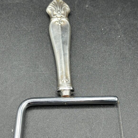 Vtg Sterling Silver Cheese Wire Slicer Server Cutter Royal Family Fleur De Lys - Picture 11 of 12